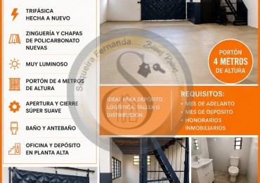Galpon con administracion de 200m², Destinado para Deposito taller logistica o emprendimiento 